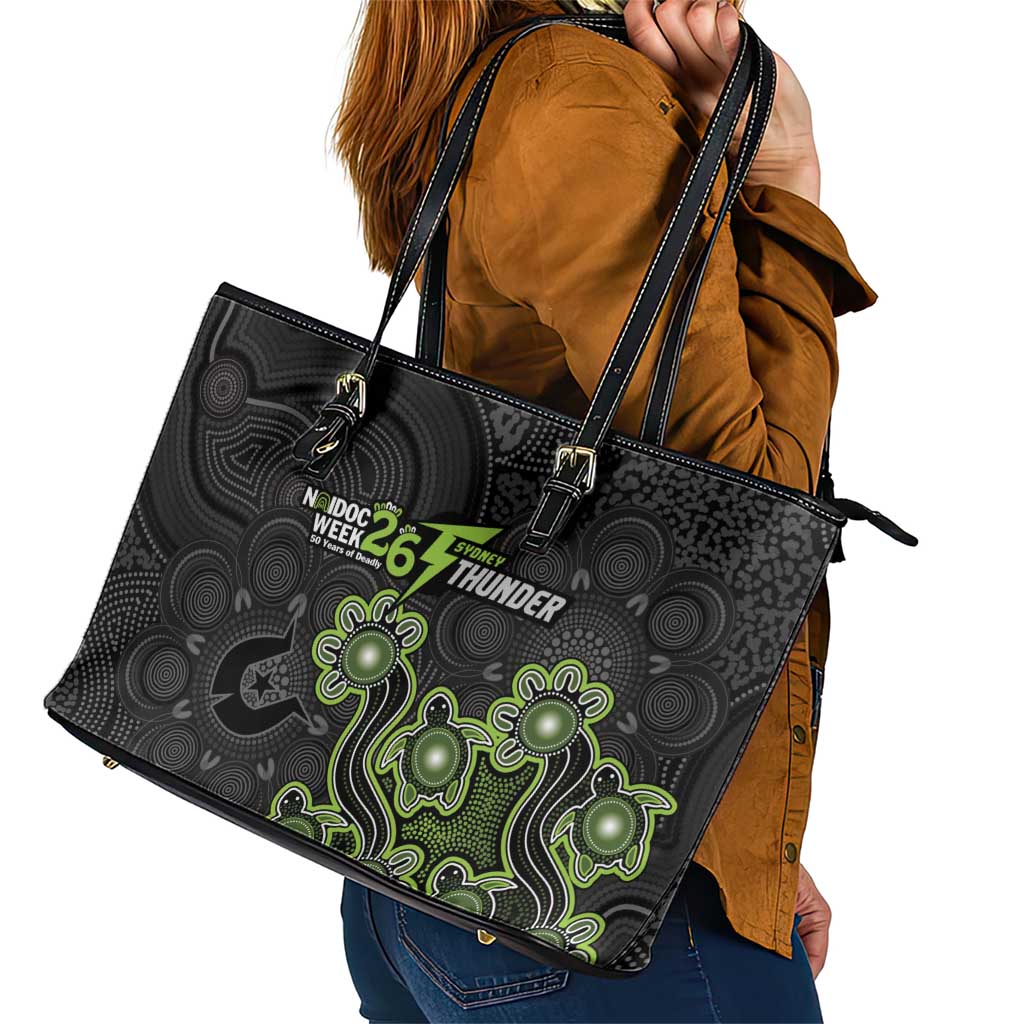 Sydney Thunder NAIDOC Week 2026 Leather Tote Bag Sea Turtles Aboriginal Art