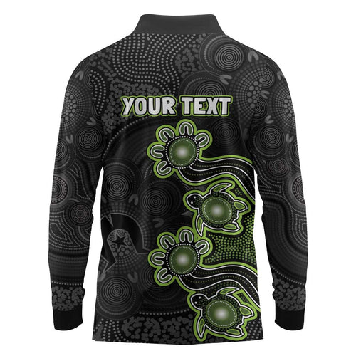 Personalised Sydney Thunder NAIDOC Week 2026 Long Sleeve Polo Shirt Sea Turtles Aboriginal Art