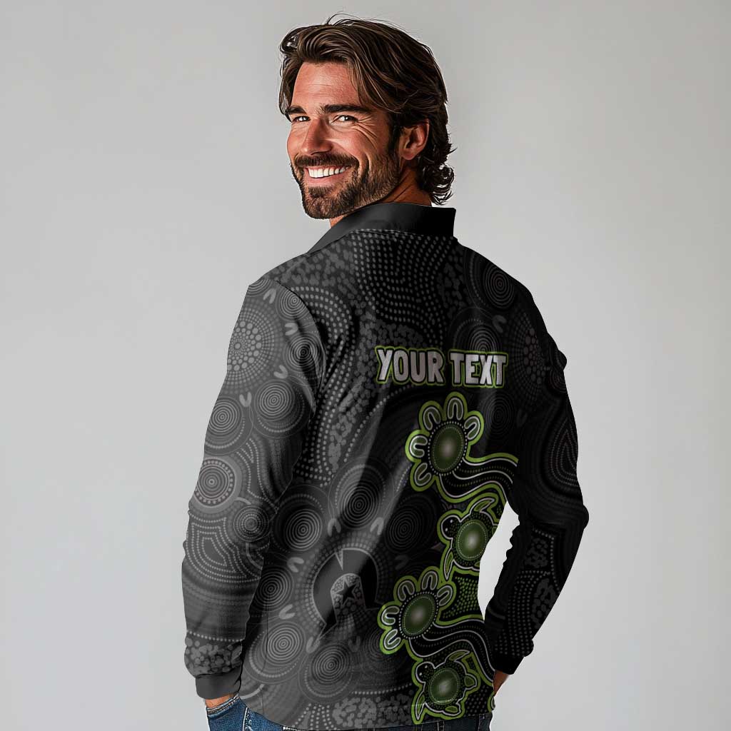 Personalised Sydney Thunder NAIDOC Week 2026 Long Sleeve Polo Shirt Sea Turtles Aboriginal Art