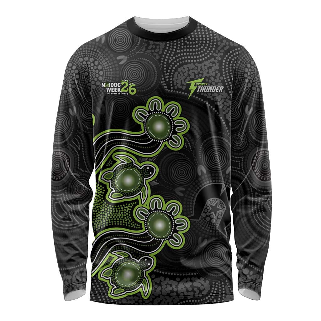 Personalised Sydney Thunder NAIDOC Week 2026 Long Sleeve Shirt Sea Turtles Aboriginal Art