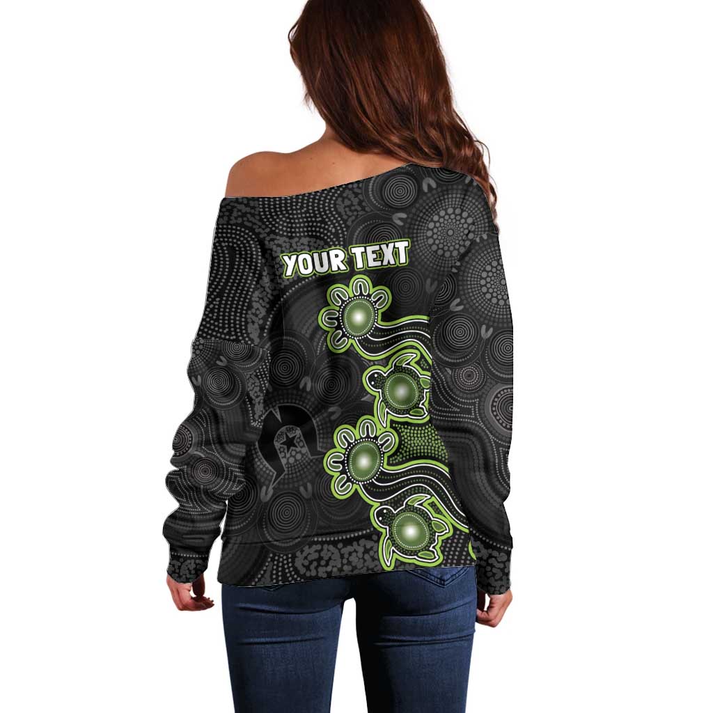 Personalised Sydney Thunder NAIDOC Week 2026 Off Shoulder Sweater Sea Turtles Aboriginal Art