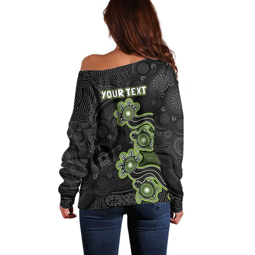 Personalised Sydney Thunder NAIDOC Week 2026 Off Shoulder Sweater Sea Turtles Aboriginal Art