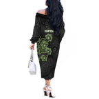 Personalised Sydney Thunder NAIDOC Week 2026 Off The Shoulder Long Sleeve Dress Sea Turtles Aboriginal Art