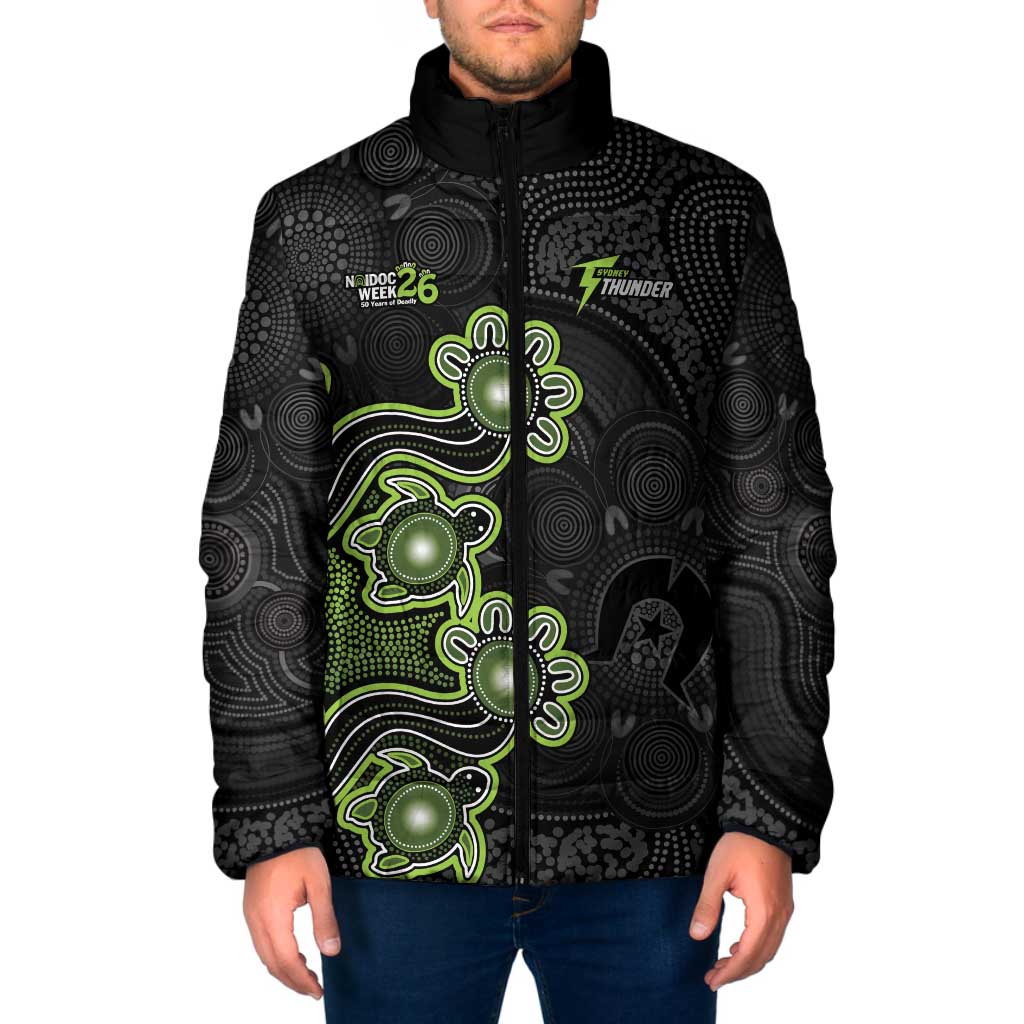 Personalised Sydney Thunder NAIDOC Week 2026 Padded Jacket Sea Turtles Aboriginal Art