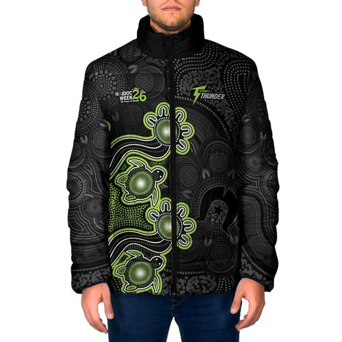 Personalised Sydney Thunder NAIDOC Week 2026 Padded Jacket Sea Turtles Aboriginal Art