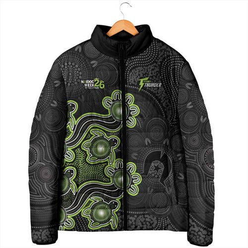 Personalised Sydney Thunder NAIDOC Week 2026 Padded Jacket Sea Turtles Aboriginal Art