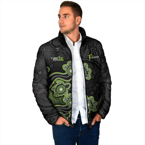 Personalised Sydney Thunder NAIDOC Week 2026 Padded Jacket Sea Turtles Aboriginal Art