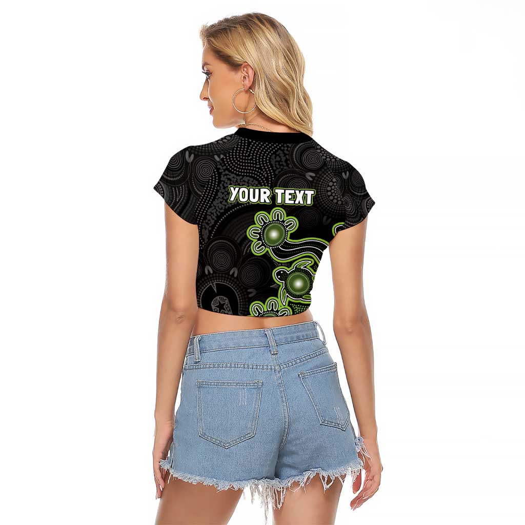 Personalised Sydney Thunder NAIDOC Week 2026 Raglan Cropped T Shirt Sea Turtles Aboriginal Art