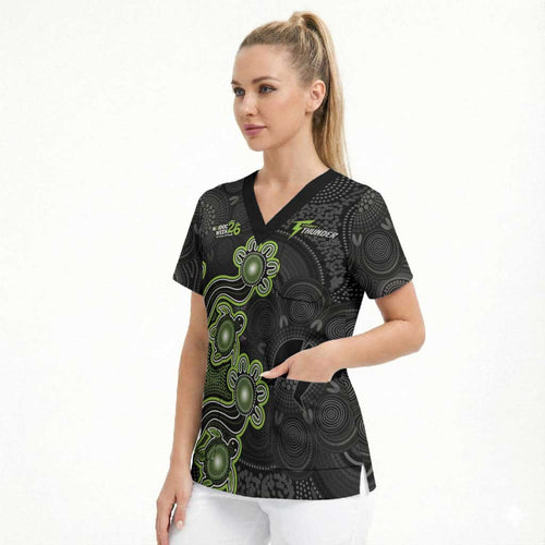 Personalised Sydney Thunder NAIDOC Week 2026 Scrub Top Sea Turtles Aboriginal Art