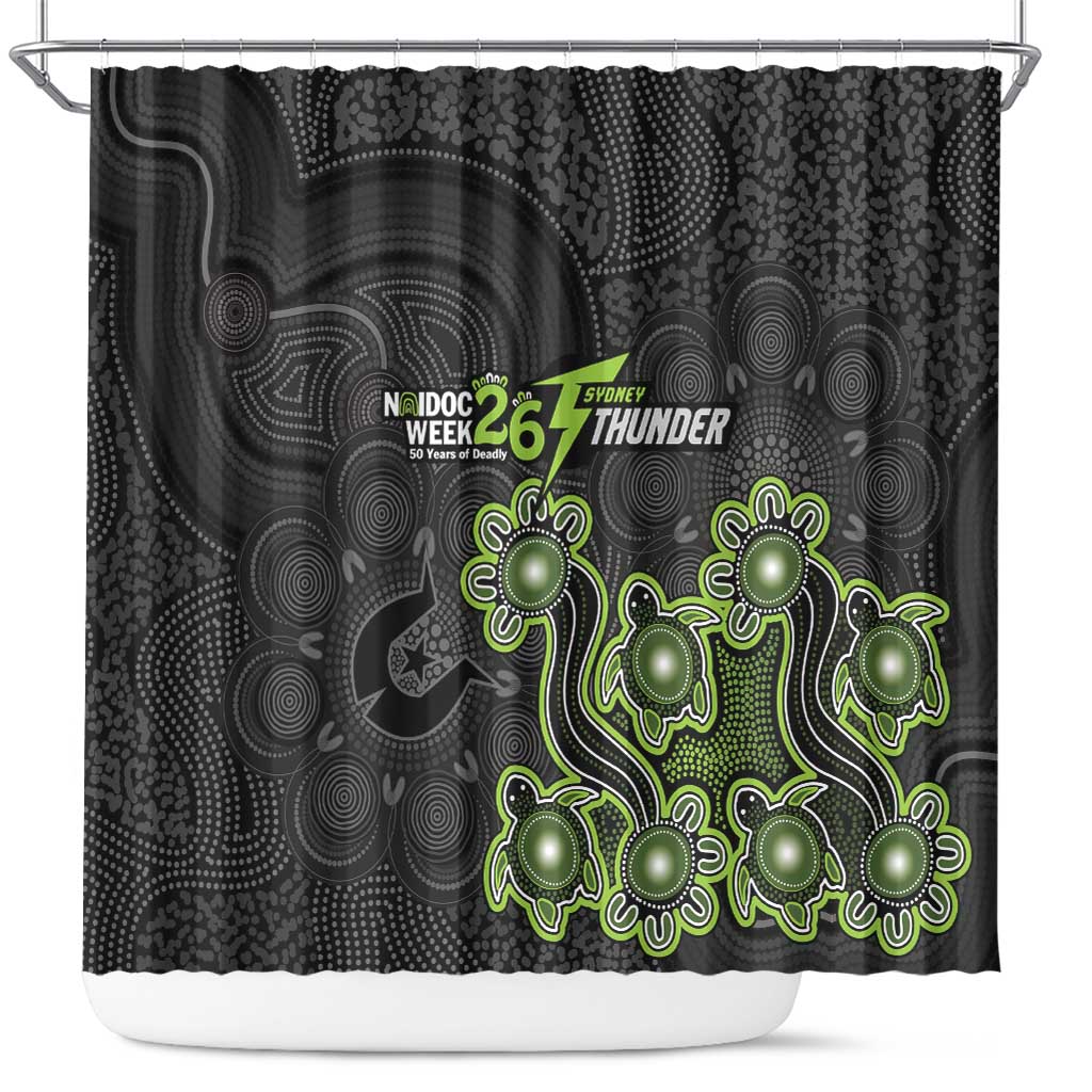 Sydney Thunder NAIDOC Week 2026 Shower Curtain Sea Turtles Aboriginal Art