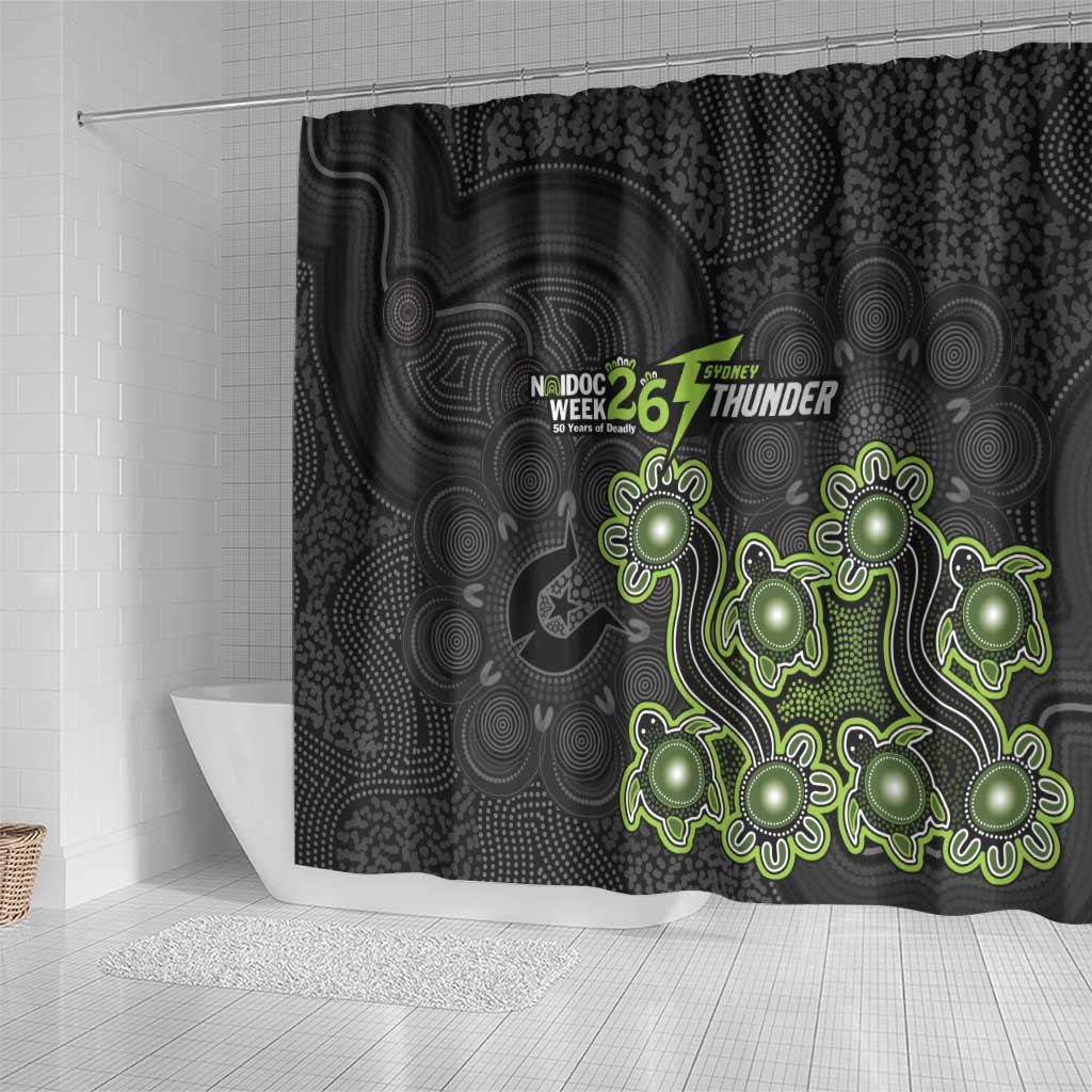 Sydney Thunder NAIDOC Week 2026 Shower Curtain Sea Turtles Aboriginal Art