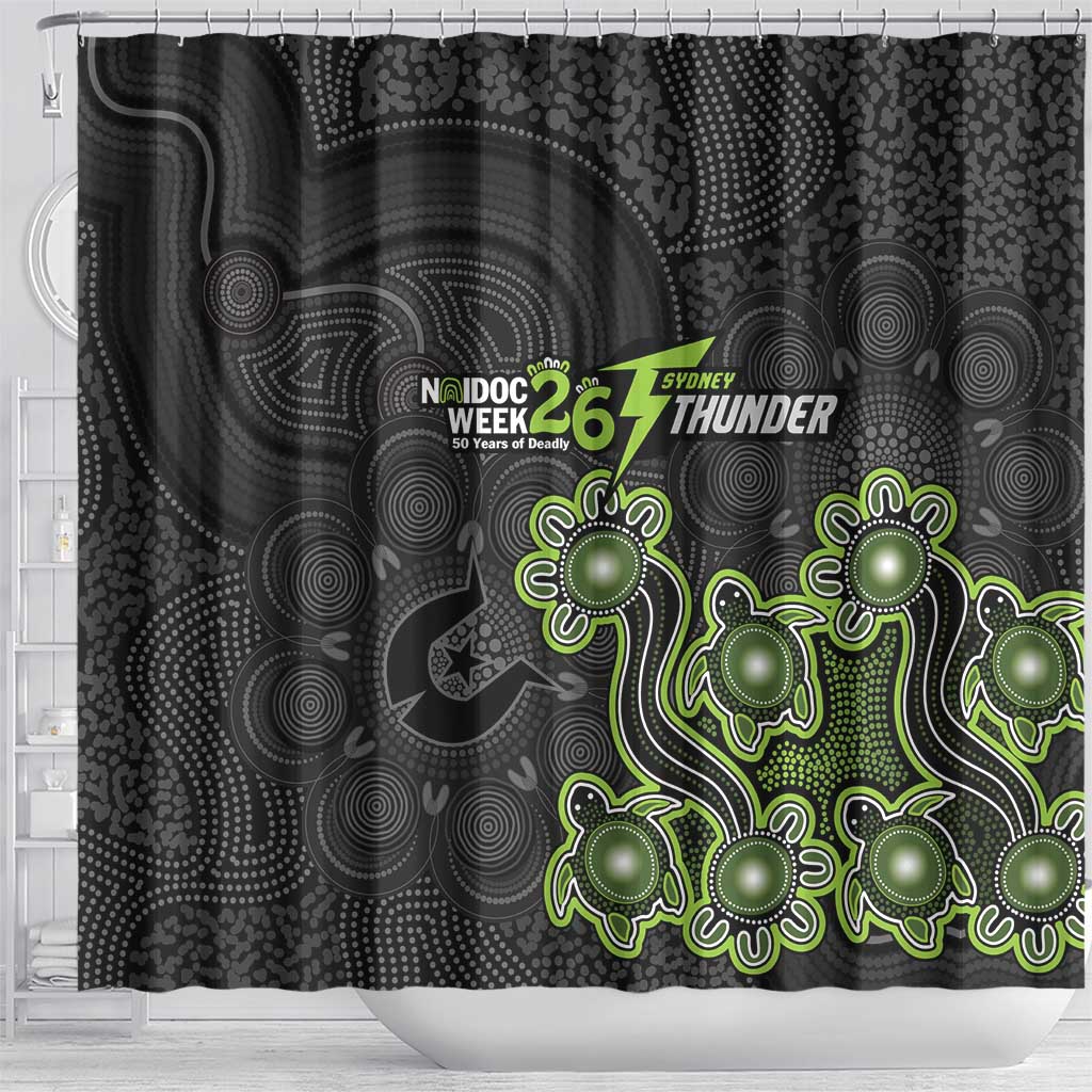Sydney Thunder NAIDOC Week 2026 Shower Curtain Sea Turtles Aboriginal Art