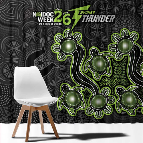 Sydney Thunder NAIDOC Week 2026 Window Curtain Sea Turtles Aboriginal Art