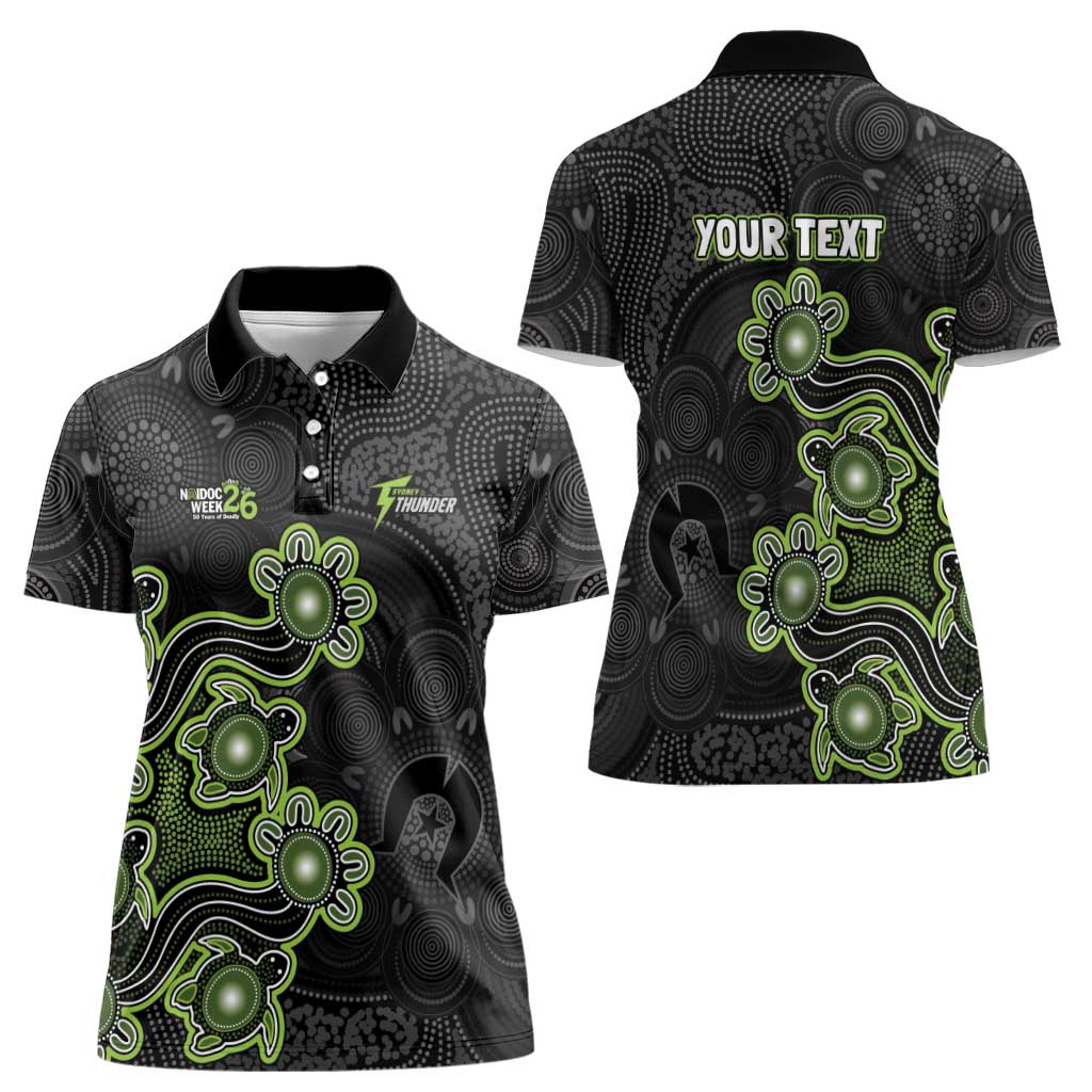 Personalised Sydney Thunder NAIDOC Week 2026 Women Polo Shirt Sea Turtles Aboriginal Art