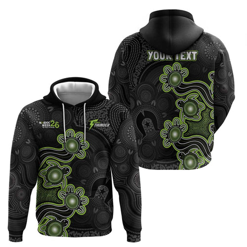 Personalised Sydney Thunder NAIDOC Week 2026 Zip Hoodie Sea Turtles Aboriginal Art
