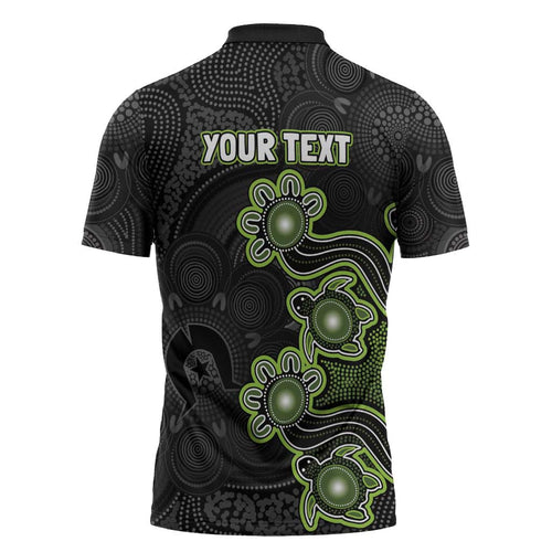 Personalised Sydney Thunder NAIDOC Week 2026 Zipper Polo Shirt Sea Turtles Aboriginal Art