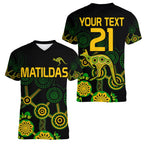 custom-text-and-number-australia-soccer-women-v-neck-t-shirt-matildas-world-cup-with-kangaroo
