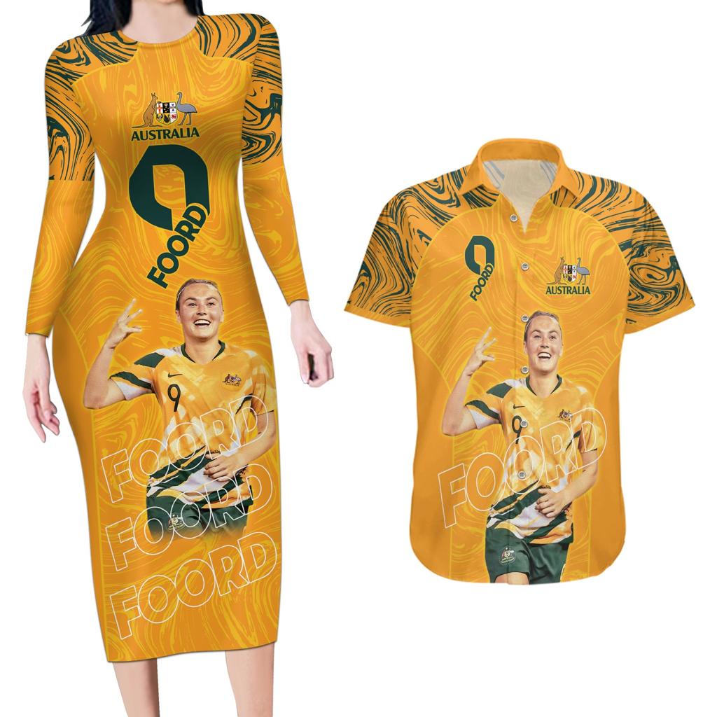 Caitlin Foord Australia Matildas Couples Matching Long Sleeve Bodycon Dress and Hawaiian Shirt