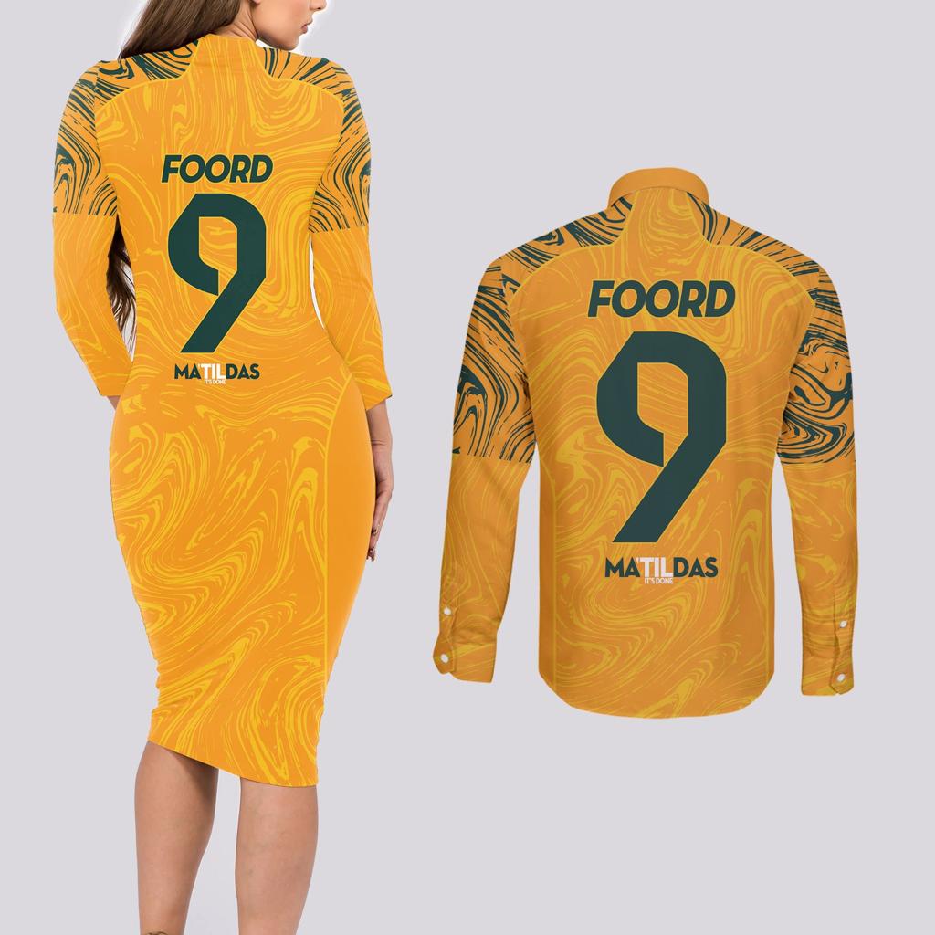 Caitlin Foord Australia Matildas Couples Matching Long Sleeve Bodycon Dress and Long Sleeve Button Shirt