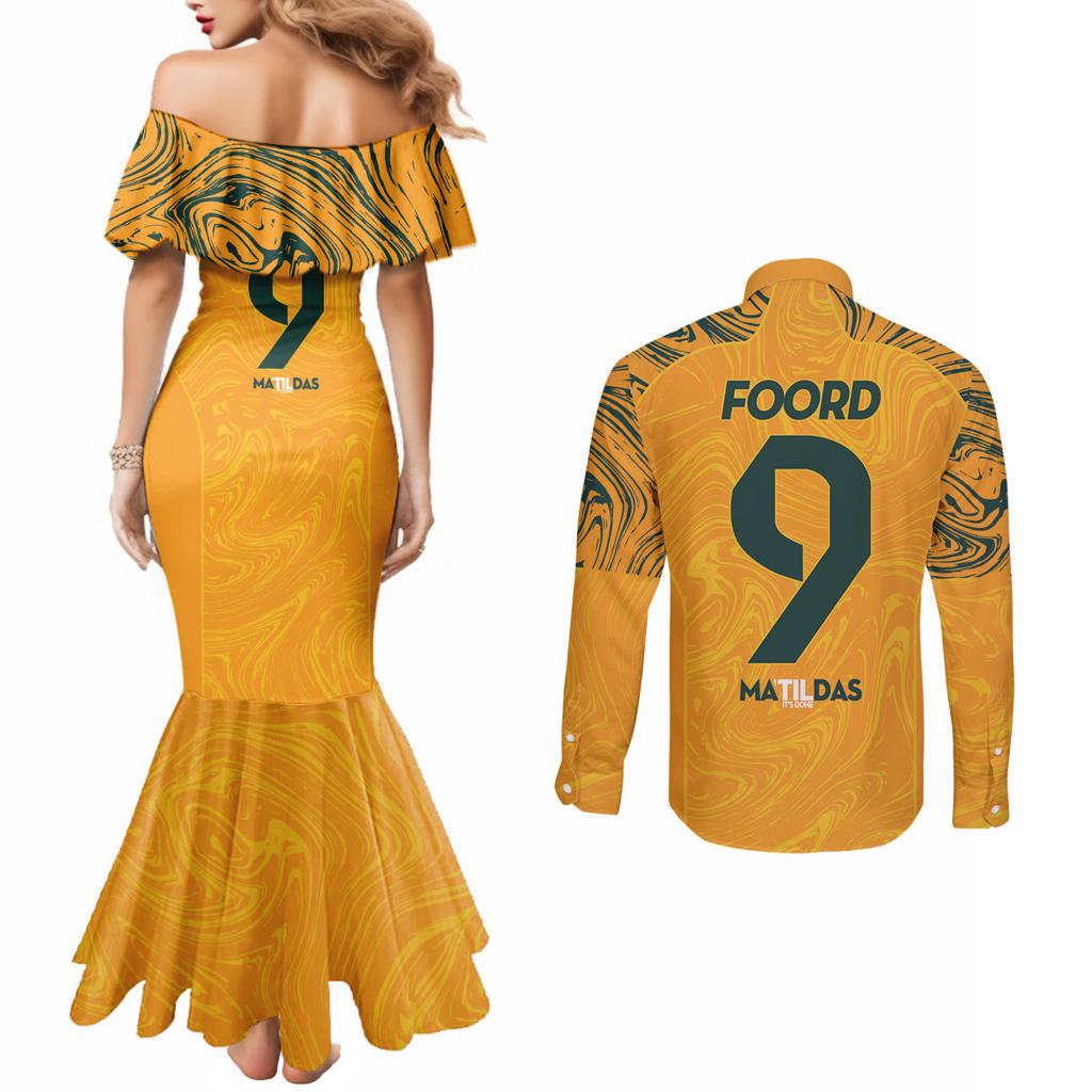 Caitlin Foord Australia Matildas Couples Matching Mermaid Dress and Long Sleeve Button Shirt