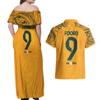 Caitlin Foord Australia Matildas Couples Matching Off Shoulder Maxi Dress and Hawaiian Shirt