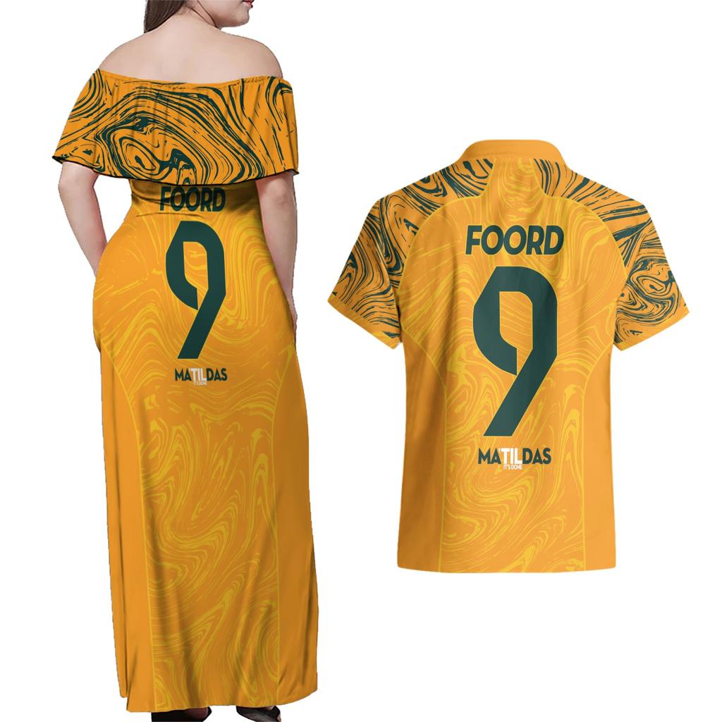 Caitlin Foord Australia Matildas Couples Matching Off Shoulder Maxi Dress and Hawaiian Shirt