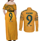 Caitlin Foord Australia Matildas Couples Matching Off Shoulder Maxi Dress and Long Sleeve Button Shirt