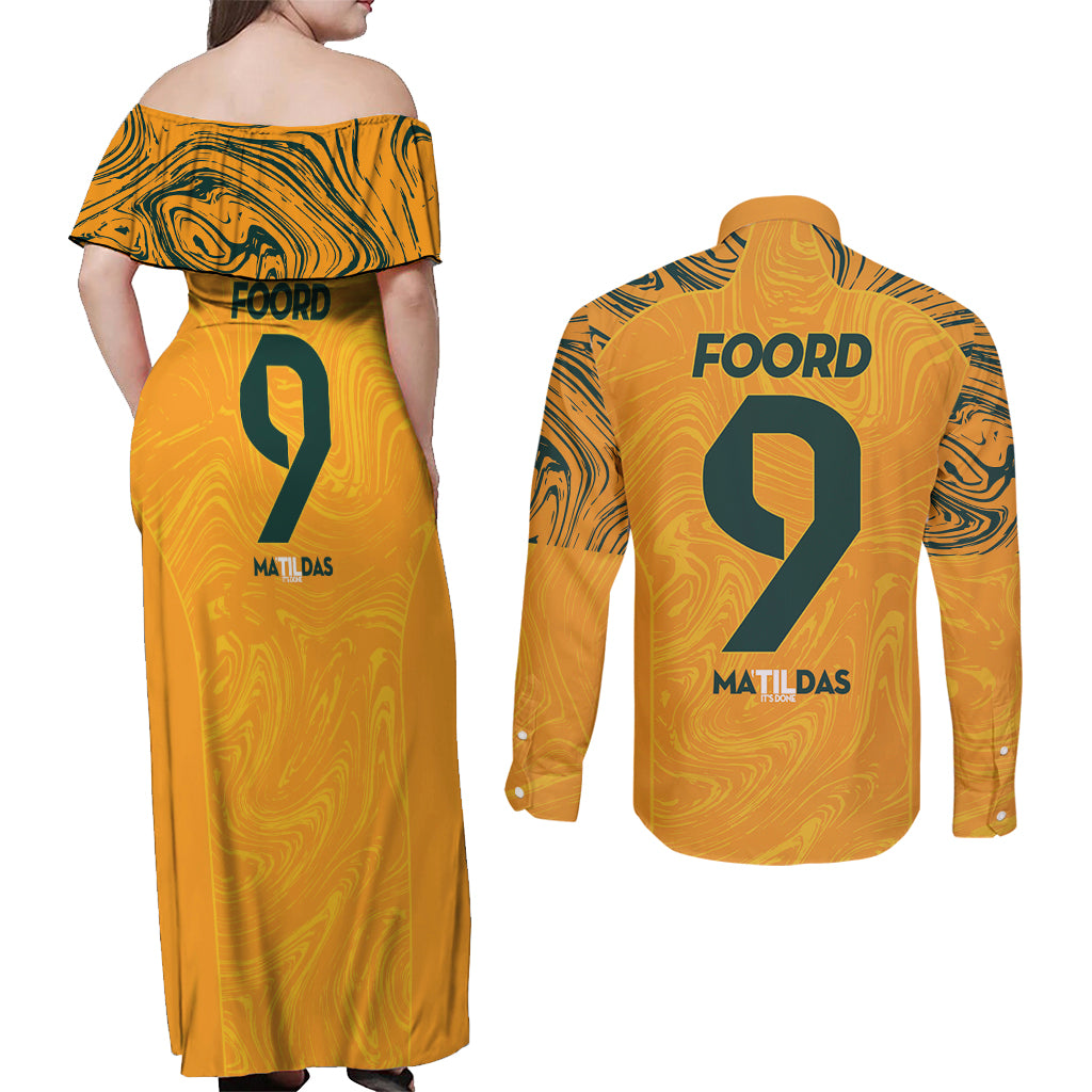 Caitlin Foord Australia Matildas Couples Matching Off Shoulder Maxi Dress and Long Sleeve Button Shirt