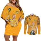Caitlin Foord Australia Matildas Couples Matching Off Shoulder Short Dress and Long Sleeve Button Shirt