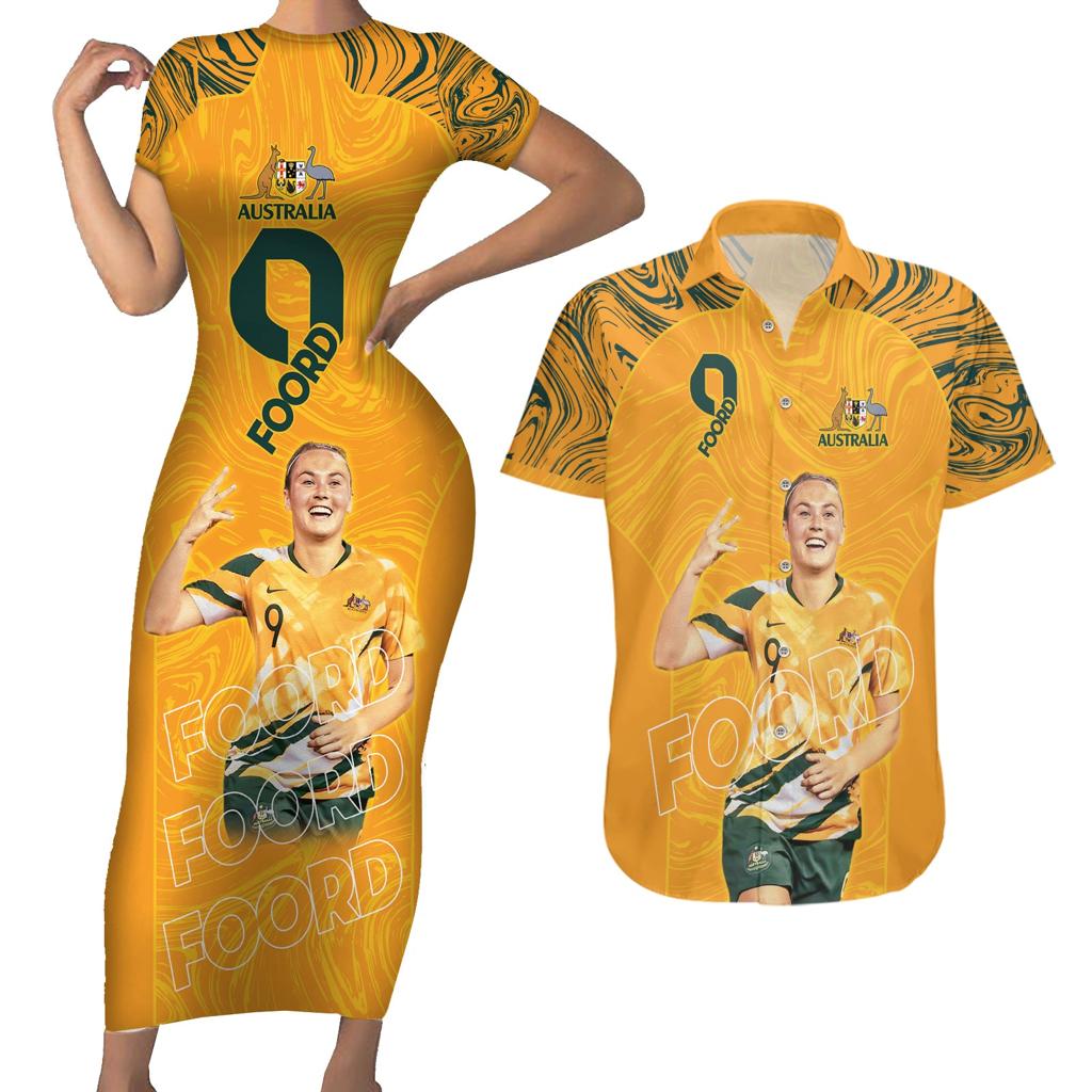 Caitlin Foord Australia Matildas Couples Matching Short Sleeve Bodycon Dress and Hawaiian Shirt