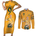 Caitlin Foord Australia Matildas Couples Matching Short Sleeve Bodycon Dress and Long Sleeve Button Shirt