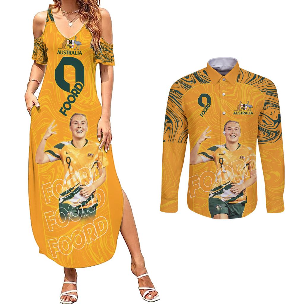 Caitlin Foord Australia Matildas Couples Matching Summer Maxi Dress and Long Sleeve Button Shirt