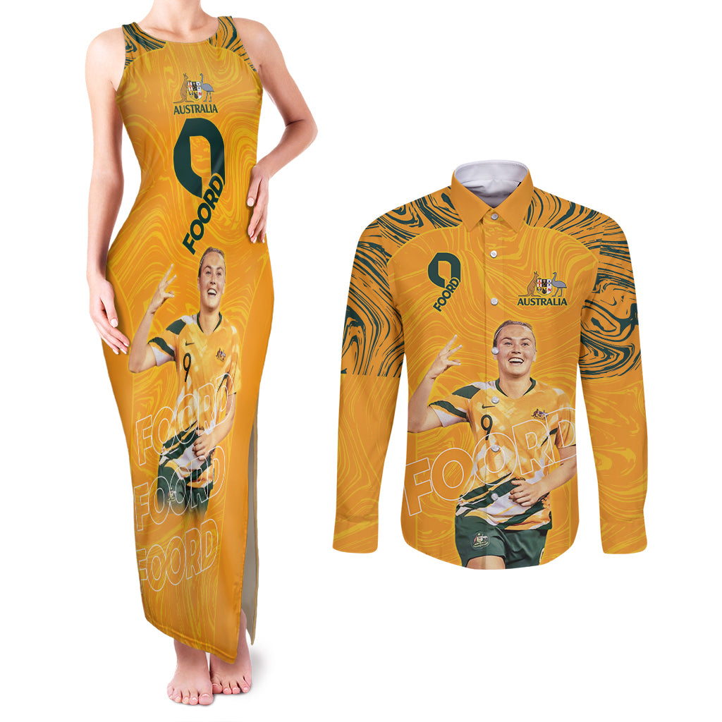 Caitlin Foord Australia Matildas Couples Matching Tank Maxi Dress and Long Sleeve Button Shirt
