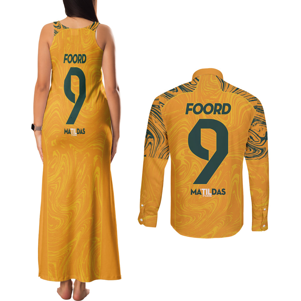 Caitlin Foord Australia Matildas Couples Matching Tank Maxi Dress and Long Sleeve Button Shirt