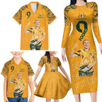 Caitlin Foord Australia Matildas Family Matching Long Sleeve Bodycon Dress and Hawaiian Shirt