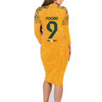 Caitlin Foord Australia Matildas Family Matching Long Sleeve Bodycon Dress and Hawaiian Shirt
