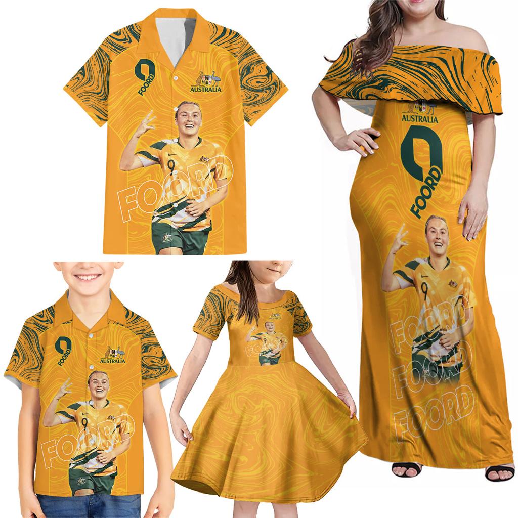 Caitlin Foord Australia Matildas Family Matching Off Shoulder Maxi Dress and Hawaiian Shirt