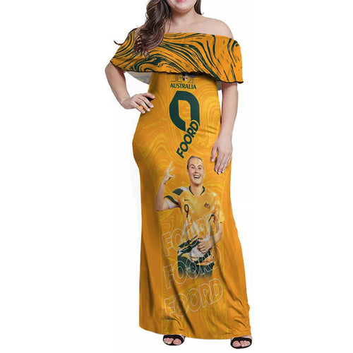 Caitlin Foord Australia Matildas Family Matching Off Shoulder Maxi Dress and Hawaiian Shirt