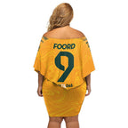 Caitlin Foord Australia Matildas Family Matching Off Shoulder Short Dress and Hawaiian Shirt