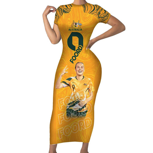 Caitlin Foord Australia Matildas Family Matching Short Sleeve Bodycon Dress and Hawaiian Shirt