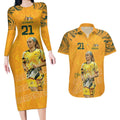 Ellie Carpenter Australian Matildas Couples Matching Long Sleeve Bodycon Dress and Hawaiian Shirt
