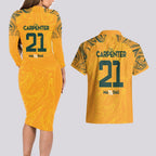 Ellie Carpenter Australian Matildas Couples Matching Long Sleeve Bodycon Dress and Hawaiian Shirt