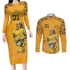 Ellie Carpenter Australian Matildas Couples Matching Long Sleeve Bodycon Dress and Long Sleeve Button Shirt