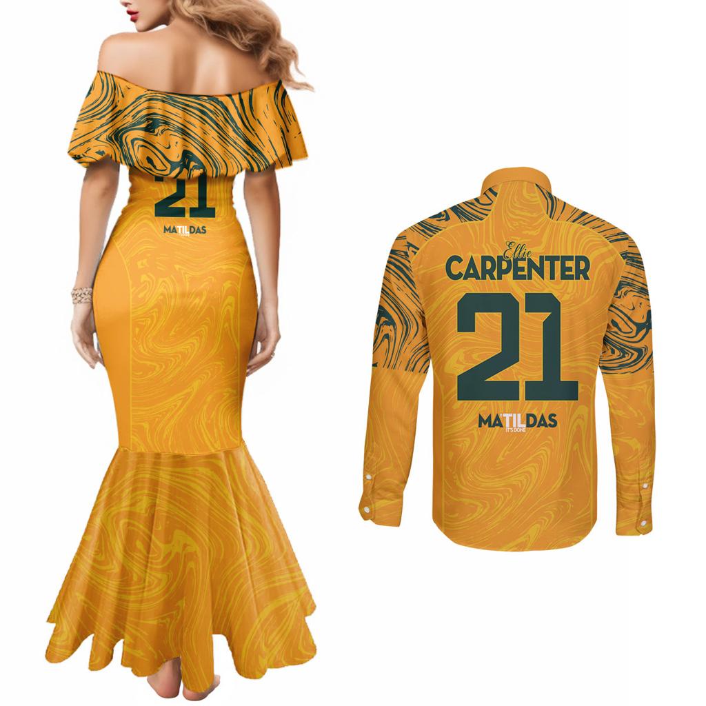 Ellie Carpenter Australian Matildas Couples Matching Mermaid Dress and Long Sleeve Button Shirt