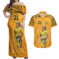 Ellie Carpenter Australian Matildas Couples Matching Off Shoulder Maxi Dress and Hawaiian Shirt