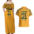 Ellie Carpenter Australian Matildas Couples Matching Off Shoulder Maxi Dress and Hawaiian Shirt