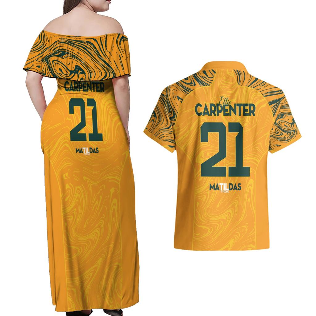 Ellie Carpenter Australian Matildas Couples Matching Off Shoulder Maxi Dress and Hawaiian Shirt