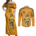 Ellie Carpenter Australian Matildas Couples Matching Off Shoulder Maxi Dress and Long Sleeve Button Shirt