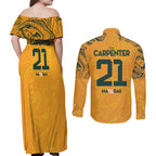 Ellie Carpenter Australian Matildas Couples Matching Off Shoulder Maxi Dress and Long Sleeve Button Shirt