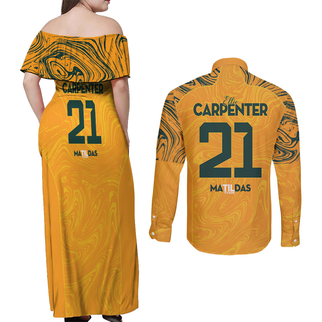 Ellie Carpenter Australian Matildas Couples Matching Off Shoulder Maxi Dress and Long Sleeve Button Shirt